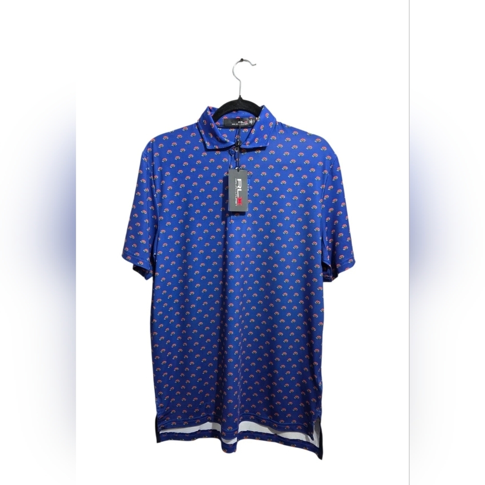 RLX Ralph Lauren Men's Golf Performance Wicking Blue Floral Polo Shirt Size S